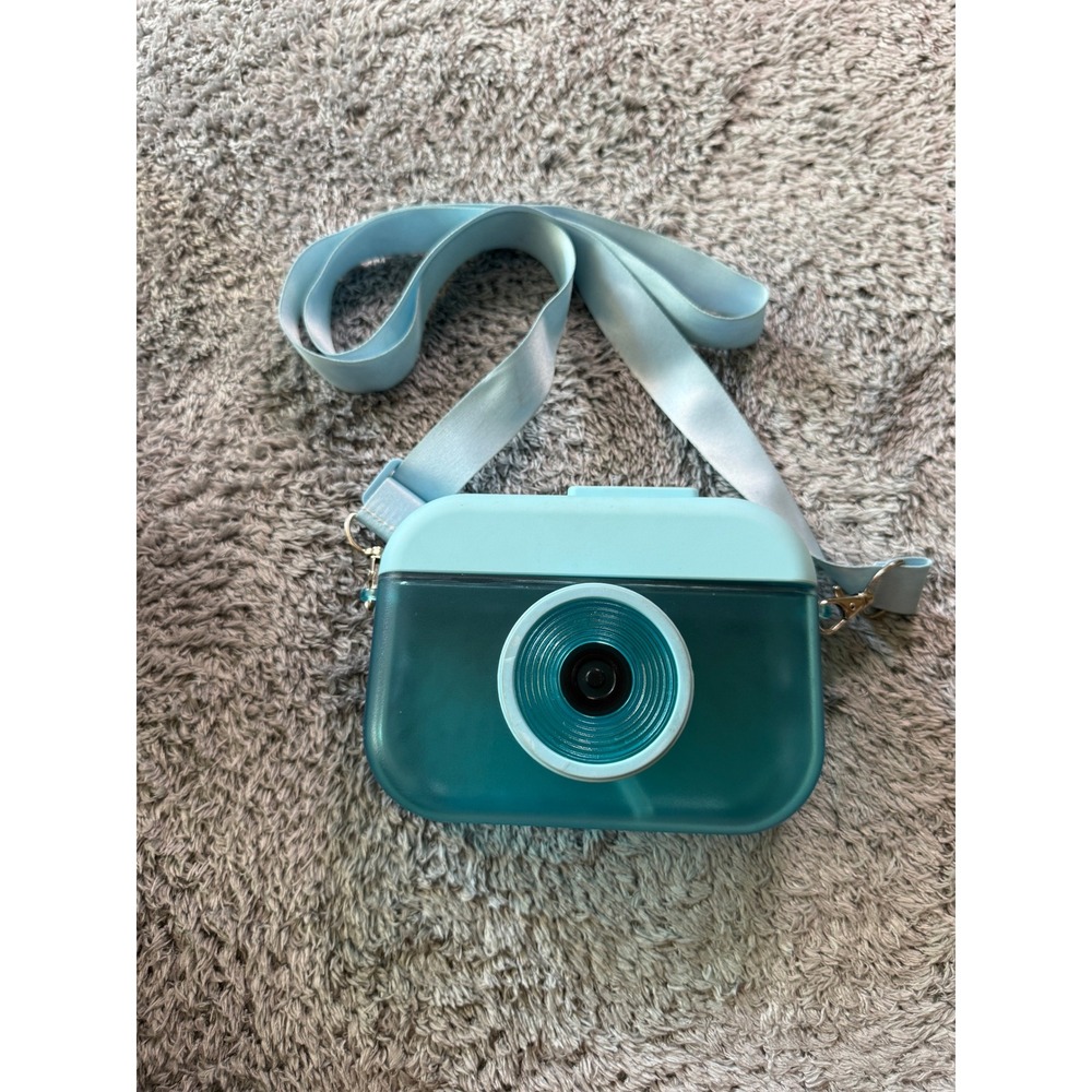 Unbranded Unisex Camera Shaped Water Bottle OS Blue Plastic With Strap